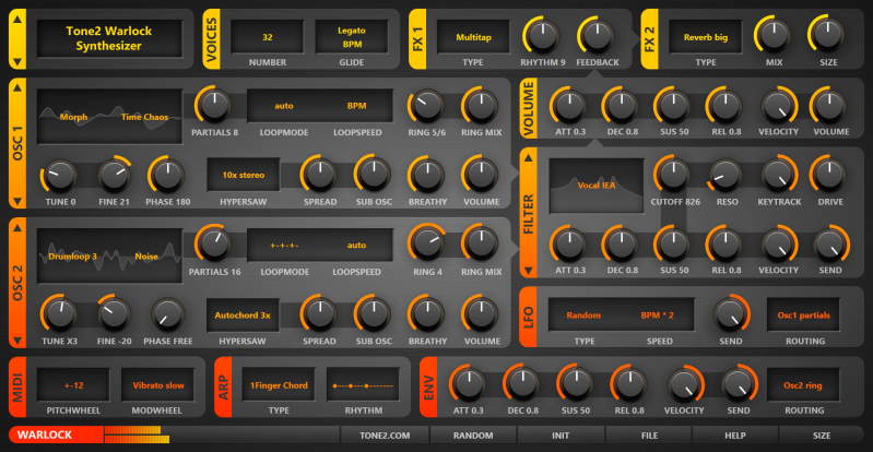 Tone2 Warlock Synthesizer Plug-In