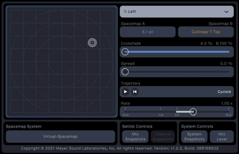 MeyerSound Spacemap Go Plugin GUI