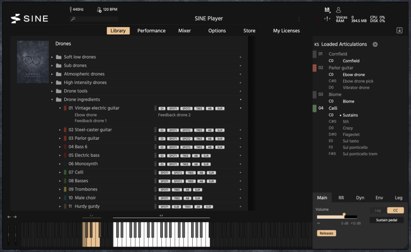 OrchestralTools drones GUI small