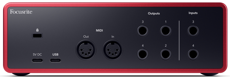 Focusrite Scarlett 4i4 rear