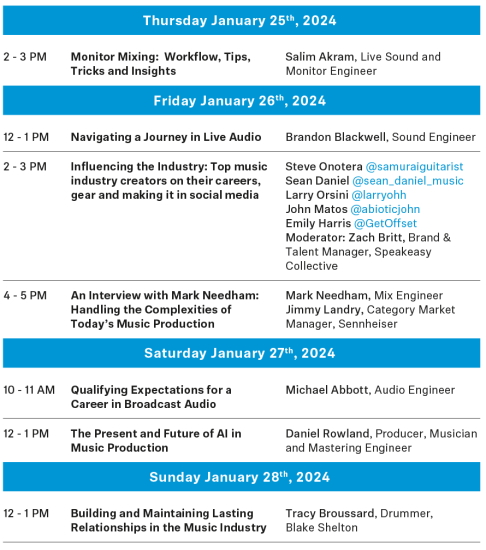 Sennheiser Schedule NAMM