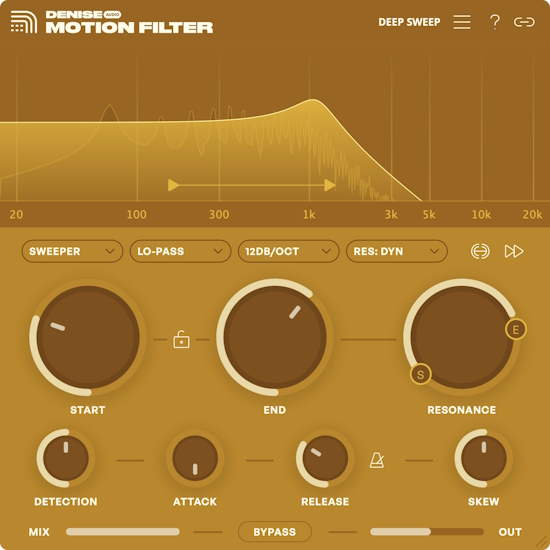 DeniseAudio MotionFilter GUI