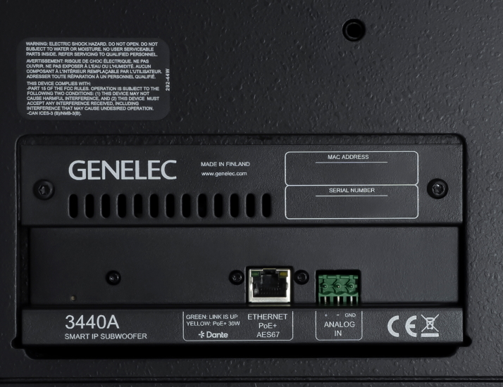 Genelec 3440A rear