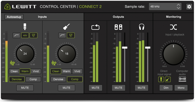 LEWITT CONNECT2 GUI